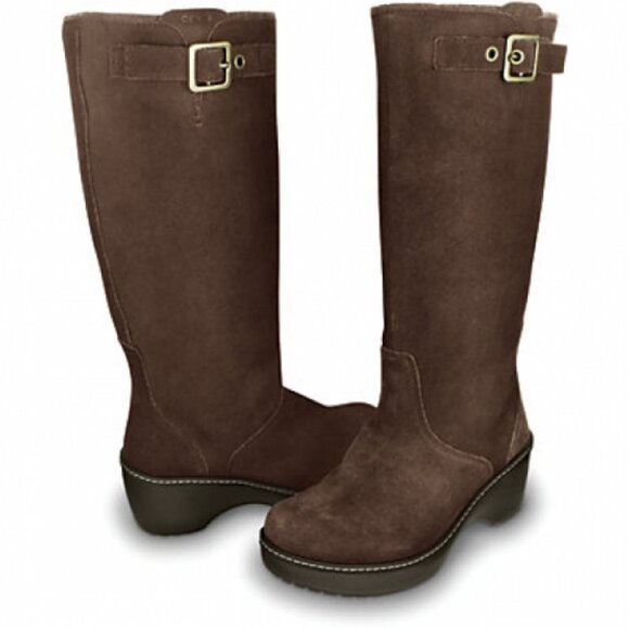 Crocs | Cobbler High Boot | Brown Suede Size 7 - Picture 4 of 15